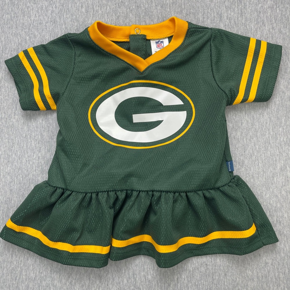 Green Bay Packers Infant Girls Cheerleader Dress Set 0-3M Gerber NFL Team EUC